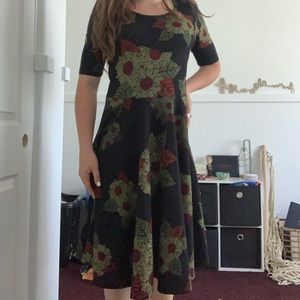 Luluroe comfortable black floral dress